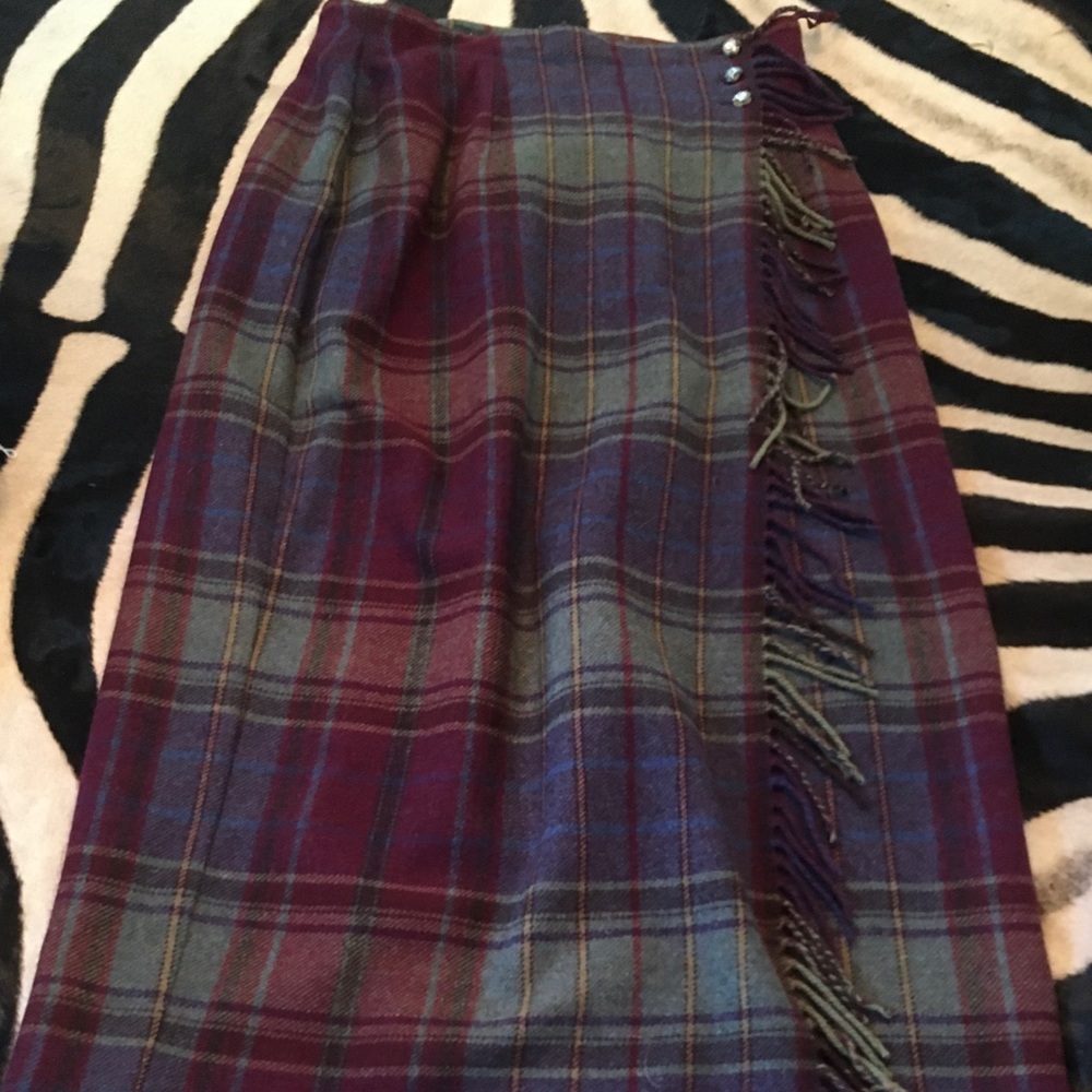 Ralph Lauren Lambswool Plaid Blanket Skirt